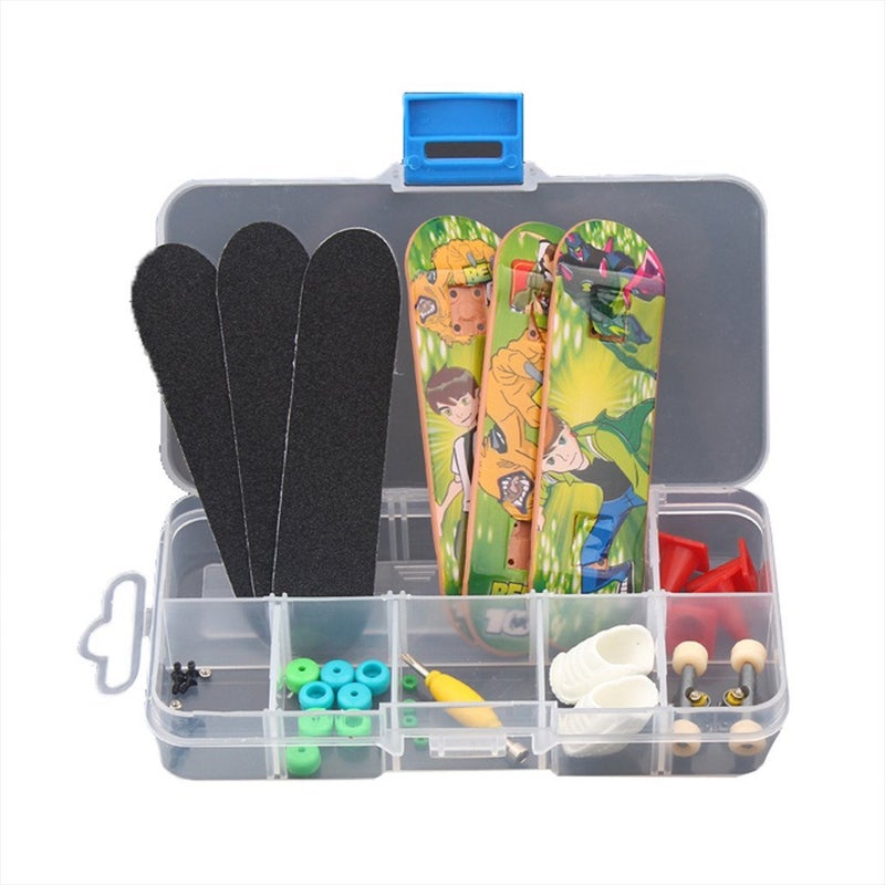 RemeeHi DIY Fingerboard with Nuts Trucks Tool Kit Basic Bearing Wheels Packaged in Box - Image 1
